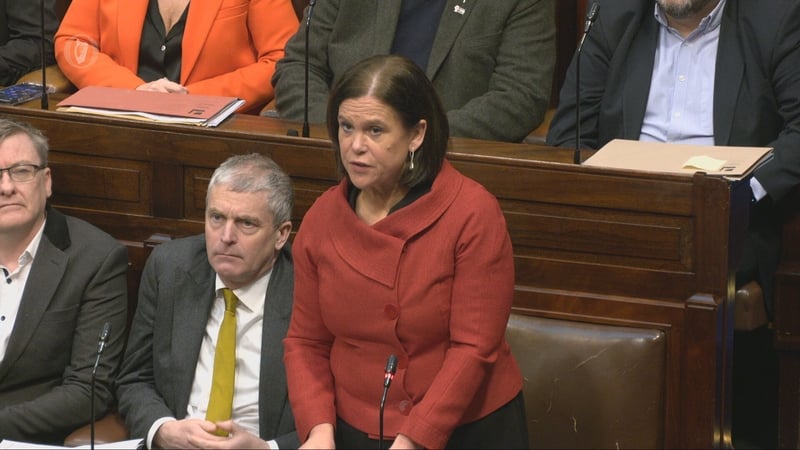 Sinn Fein leader Mary Lou McDonald speaking in the Dail