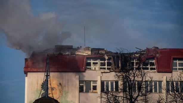 SUMY, UKRAINE - FEBRUARY 17: A damaged building after a Russian drone hits residential areas in Sumy, northeastern Ukraine, on February 17, 2026. (Photo by Francisco Richart/Anadolu via Getty Images)