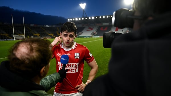 Darragh Fitzgibbon of Cork is interviewed by RTÉ's Marty Morrissey