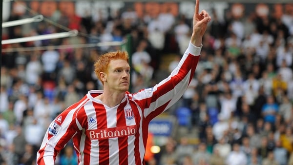 Dave Kitson celebrates scoring a goal for Stoke City in 2009