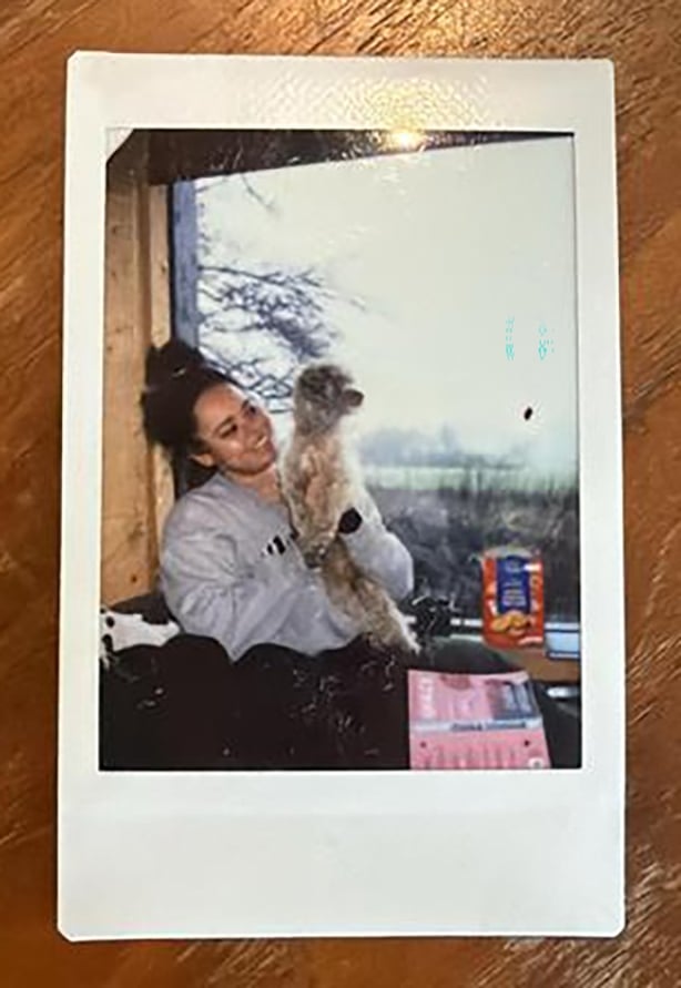 Sara in the Hertfordshire cabin 