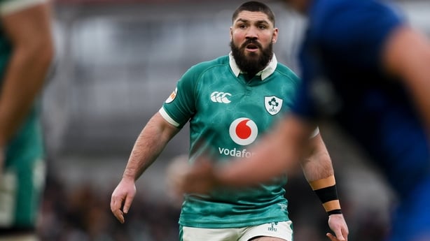 14 February 2026; Tom O'Toole of Ireland during the Guinness 6 Nations Rugby Championship match between Ireland and Italy at the Aviva Stadium in Dublin. Photo by Brendan Moran/Sportsfile