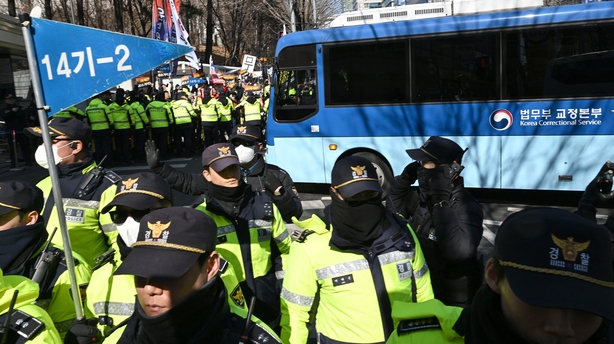 Tight security outside a South Korean court for the trial of former president Yoon Suk Yeol