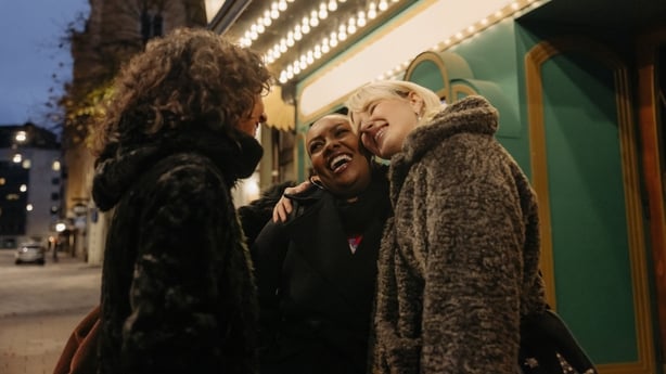 happy group of female friends 