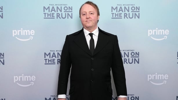 James McCartney attends the UK Special Screening of Prime Video's Paul McCartney - Man on the Run at the Ham Yard Hotel in London