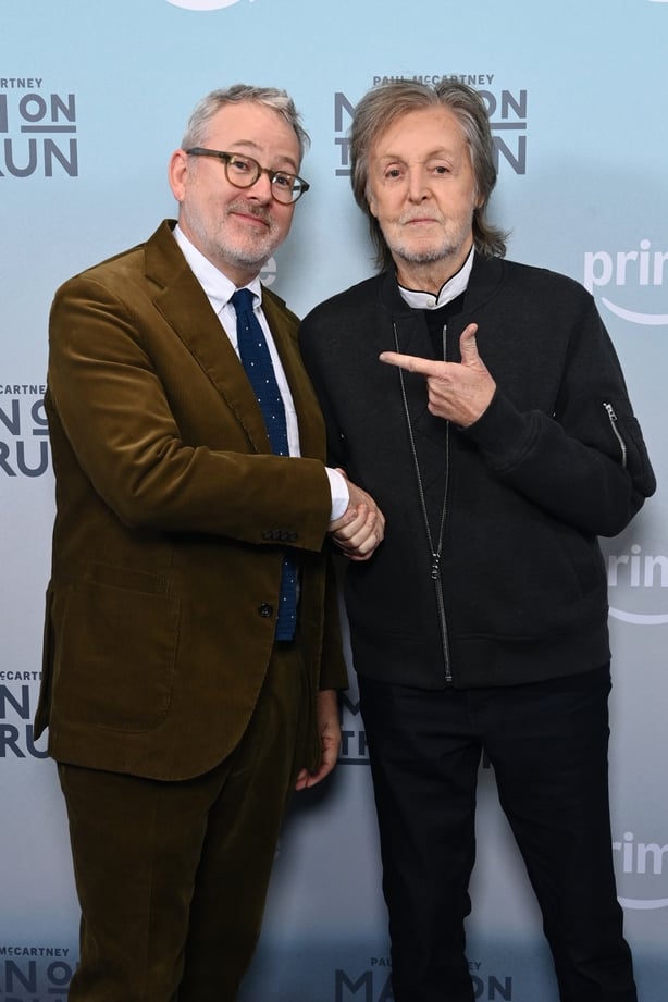 Director Morgan Neville and Paul McCartney attend the UK Special Screening of Prime Video's Paul McCartney - Man on the Run at the Ham Yard Hotel in London
