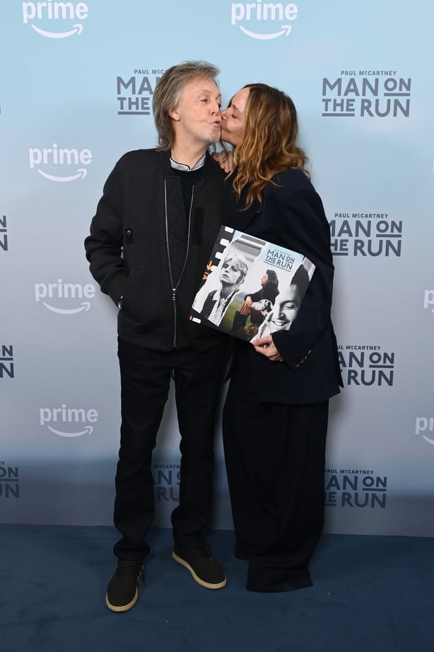 Paul McCartney and Stella McCartney attend the UK Special Screening of Prime Video's Paul McCartney - Man on the Run at the Ham Yard Hotel in London