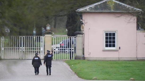 Police officers at Windsor Great Park near Royal Lodge, the former home of Andrew Mountbatten-Windsor in Windsor