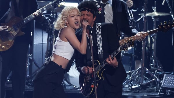 South Korean-New Zealand singer Rose and US singer-songwriter and record producer Bruno Mars perform on stage during the 68th Annual Grammy Awards at the Crypto.com Arena in Los Angeles on 1 February, 2026