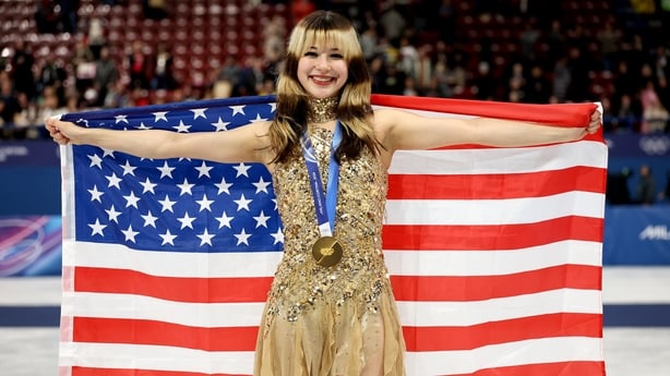 Gold medalist Alysa Liu of Team United States poses for a photo during the medal ceremony for the Women's Single Skating on day thirteen of the Milano Cortina 2026 Winter Olympic games at Milano Ice Skating Arena on February 19, 2026 in Milan, Italy. 