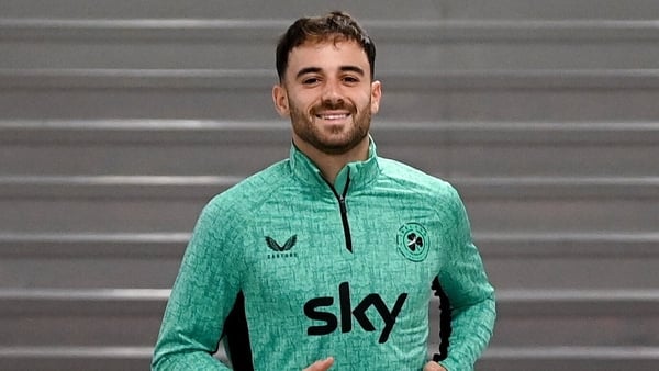 15 November 2025; Kevin O'Toole during a Republic of Ireland training session at Puskás Aréna in Budapest, Hungary. Photo by Stephen McCarthy/Sportsfile