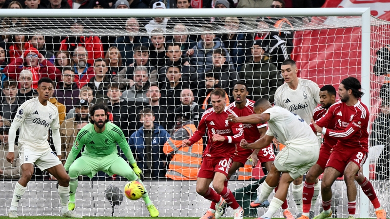 Murillo of Nottingham Forest scoring against Liverpool - Premier League, November 2025