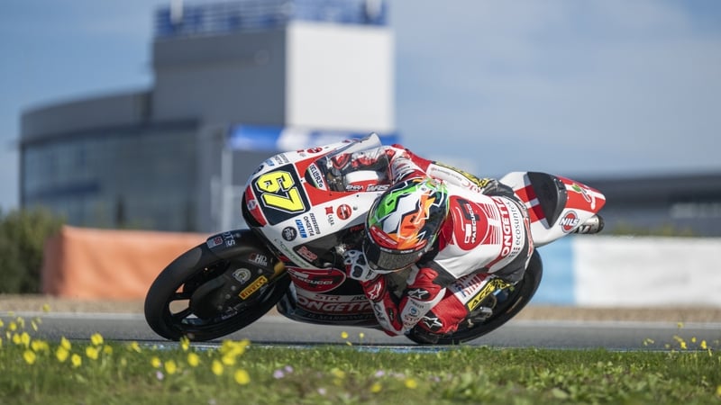 Jerez de la Frontera, Spain. 15 February 2026. Rider #67 Casey O'Gorman (SIC58 Squadra Corse) at turn 8 (Jorge Martinez Aspar)during the Jerez Moto3 Tests 2026 at Circuito de Jerez Angel Nieto. (Photo by: David Sarmiento/VWPics/Universal Images Group via