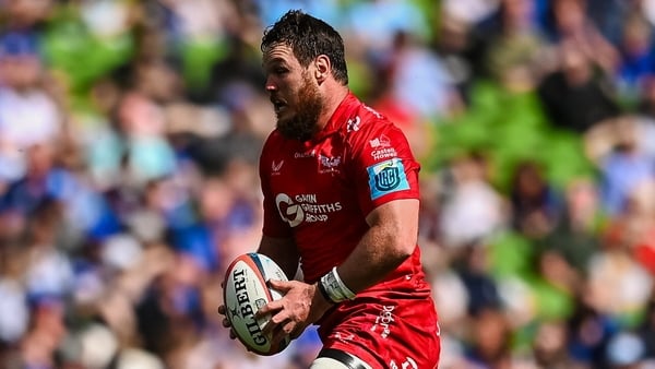 31 May 2025; Marnus van der Merwe of Scarlets during the United Rugby Championship quarter-final match between Leinster and Scarlets at the Aviva Stadium in Dublin. Photo by Tyler Miller/Sportsfile