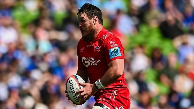 31 May 2025; Marnus van der Merwe of Scarlets during the United Rugby Championship quarter-final match between Leinster and Scarlets at the Aviva Stadium in Dublin. Photo by Tyler Miller/Sportsfile