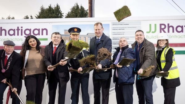 Officials at the new Macroom Garda Station sod turning