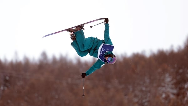 LIVIGNO, ITALY - FEBRUARY 20: Benjamin Lynch of Team Ireland competes in the qualification round during the Men's Freeski Halfpipe on day fourteen of the Milano Cortina 2026 Winter Olympic games at Livigno Snow Park on February 20, 2026 in Livigno, Italy.