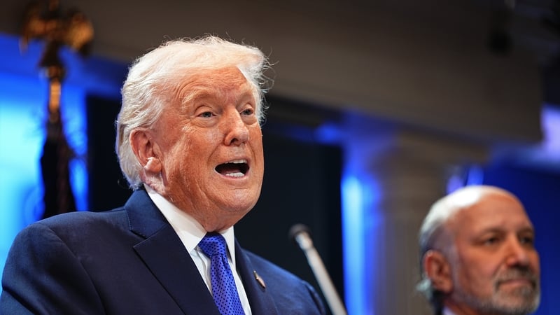 WASHINGTON, DC - FEBRUARY 20: U.S. President Donald Trump speaks during a White House press briefing held at the White House February 20, 2026 in Washington, DC. The U.S. Supreme Court today ruled against Trump’s use of emergency powers to implement inter