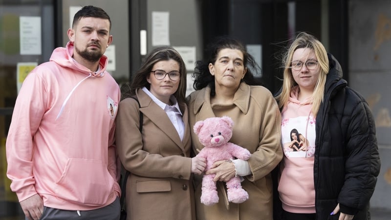 Jake, Ella, who is the mother of Molly Dempsey, Mary Dempsey and Katlyn Morris after attending the sentencing hearing at Wicklow Circuit Criminal Court