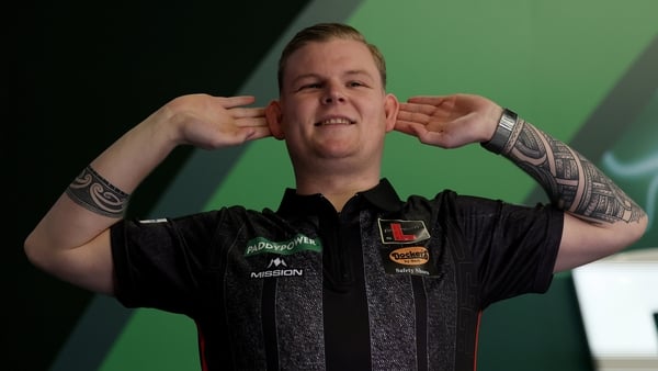 LONDON, ENGLAND - DECEMBER 18: Mike de Decker of Belgium walks on for his match on Day Eight of the 2025/26 Paddy Power World Darts Championship at Alexandra Palace on December 18, 2025 in London, England. (Photo by Andrew Redington/Getty Images)