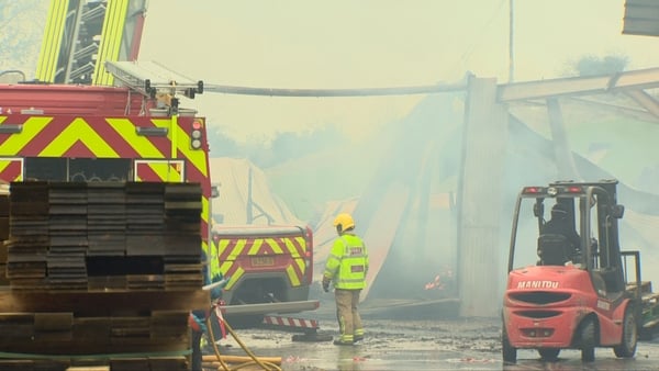 The blaze broke out at a commercial premises in Milford, Co Armagh