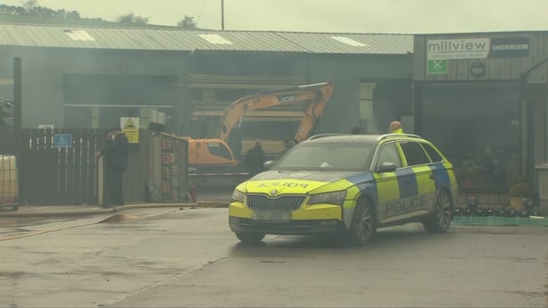 The blaze broke out at a commercial premises in Milford, Co Armagh 