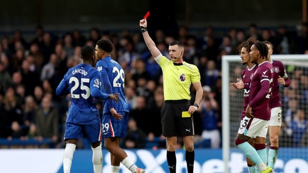 Wesley Fofana of Chelsea (29) sent off against Burnley - Premier League, February 2026
