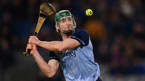 21 February 2026; Chris Crummey of Dublin scores his side's equalising and final point of the game during the Allianz Hurling League Division 1B match between Dublin and Wexford at Croke Park in Dublin. Photo by Stephen McCarthy/Sportsfile