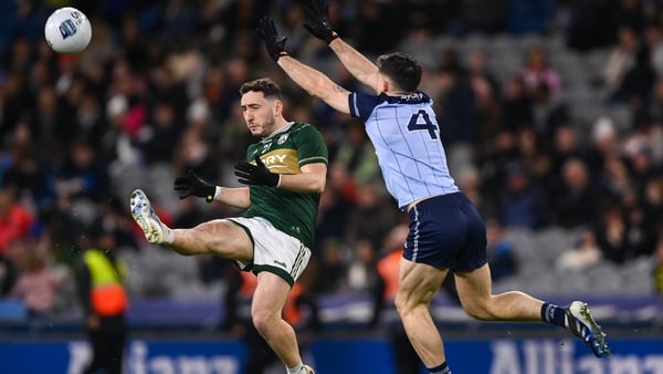 Paudie Clifford of Kerry in action against David Byrne of Dublin - 2026 Allianz Football League