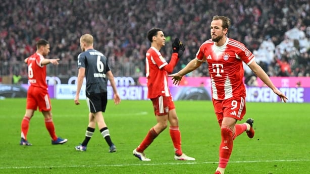 Harry Kane after scoring Bayern Munich's third goal against Eintracht Frankfurt - February 2026