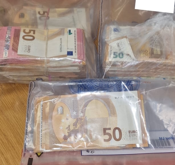 Cash sealed in plastic bags