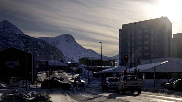 This picture shows traffic on Aqqusinersuaq in Nuuk, Greenland