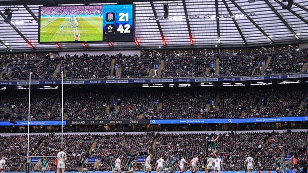 21 February 2026; James Ryan of Ireland takes possession in a lineout during the Guinness 6 Nations Rugby Championship match between England and Ireland at the Allianz Stadium in Twickenham, England. Photo by Ramsey Cardy/Sportsfile