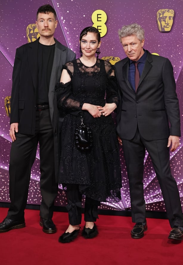 LONDON, ENGLAND - FEBRUARY 22: (L to R) Dan Smith, Kathryn Ferguson and Aidan Gillen attend the 2026 EE BAFTA Film Awards at The Royal Festival Hall on February 22, 2026 in London, England. (Photo by Max Cisotti/Dave Benett/Getty Images)