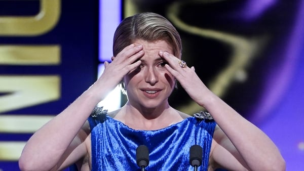 LONDON, ENGLAND - FEBRUARY 22: Jessie Buckley accepts the Leading Actress Award for 'Hamnet' on stage during the EE BAFTA Film Awards 2026 at The Royal Festival Hall on February 22, 2026 in London, England. (Photo by Stuart Wilson/BAFTA/Getty Images for B