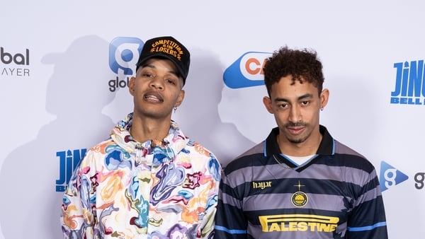 LONDON, ENGLAND - DECEMBER 06: Harley Alexander-Sule and Jordan Stephens of Rizzle Kicks attend Capital's Jingle Bell Ball at The O2 Arena on December 06, 2025 in London, England. (Photo by Jeff Spicer/Getty Images)