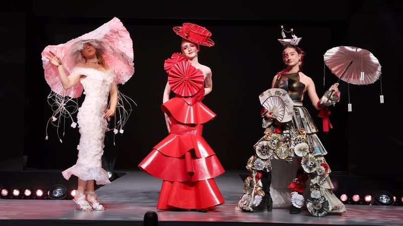 Students pictured ahead of the Junk Kouture World Final in the Helix