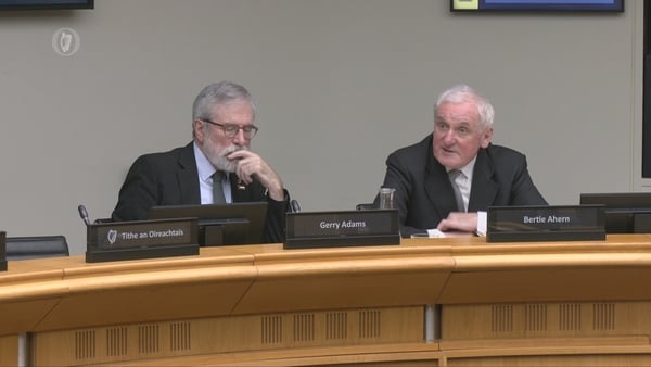 Bertie Ahern and Gerry Adams at Oireachtas Committee - RTE