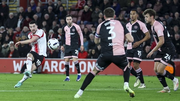 SOUTHAMPTON, ENGLAND - FEBRUARY 24: Finn Azaz of Southampton scores a goal to make it 1-0 during the Sky Bet Championship match between Southampton and Queens Park Rangers at St Mary's Stadium on February 24, 2026 in Southampton, England. (Photo by Robin