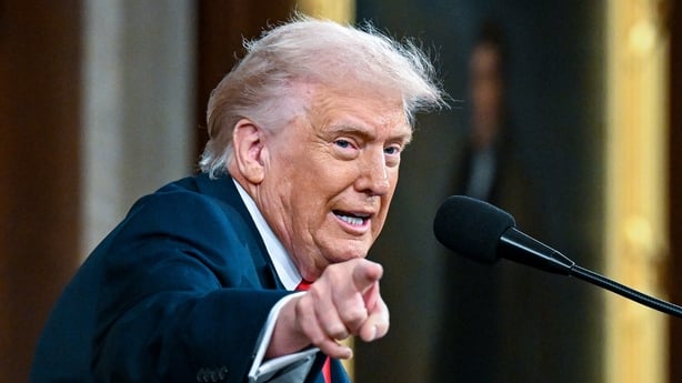 US President Donald Trump during a State of the Union address in the House Chamber of the US Capitol in Washington, DC, US, on Tuesday, Feb. 24, 2026