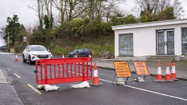 Gardaí at the scene on the R236 at St Johnston, Donegal