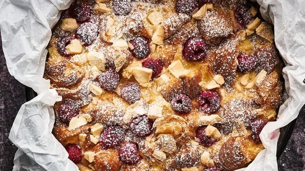 Nadiya Hussain's croissant berry pudding slices recipe 