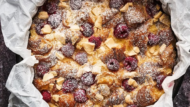 Nadiya Hussain’s croissant berry pudding slices recipe
