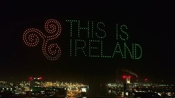 Drone display over Dublin on St Patrick's Day, 2021