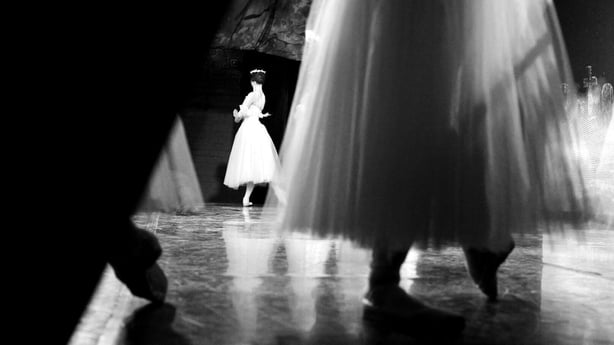 Ballet dancers are pictured performing in Ukraine