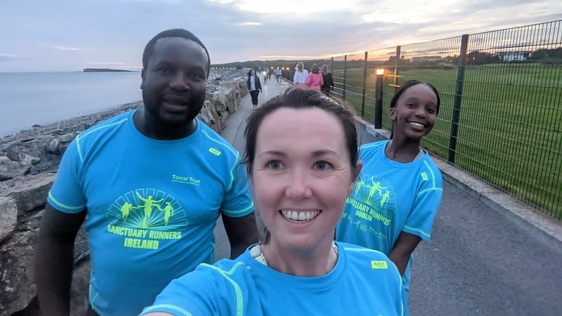Image of Andile Ngcobo and Anele Ngcobo with Claire Robinson in Salthill
