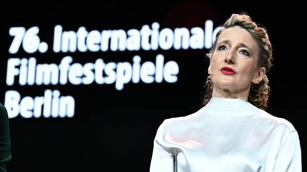 Berlinale director Tricia Tuttle speaks during the award ceremony of the 76th Berlinale, Europe's first major film festival of the year, in Berlin on 21 February, 2026 (Photo by RALF HIRSCHBERGER / AFP)