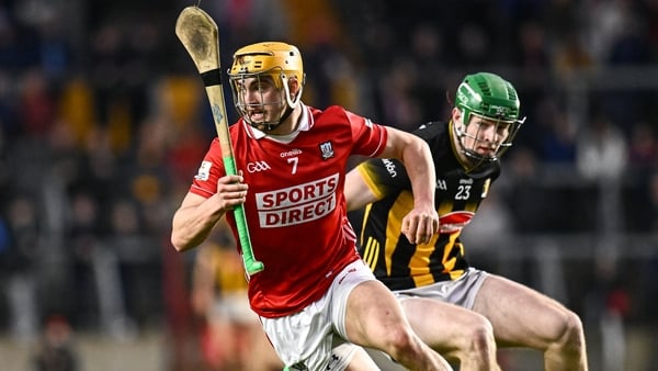 1 March 2025; Micheál Mullins of Cork gets away from Luke Connellan of Kilkenny during the Allianz Hurling League Division 1A match between Cork and Kilkenny at SuperValu Páirc Uí Chaoimh in Cork. Photo by Piaras Ó Mídheach/Sportsfile