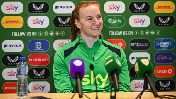 Goalkeeper Courtney Brosnan during a Republic of Ireland women press conference at FAI Headquarters in Abbotstown,