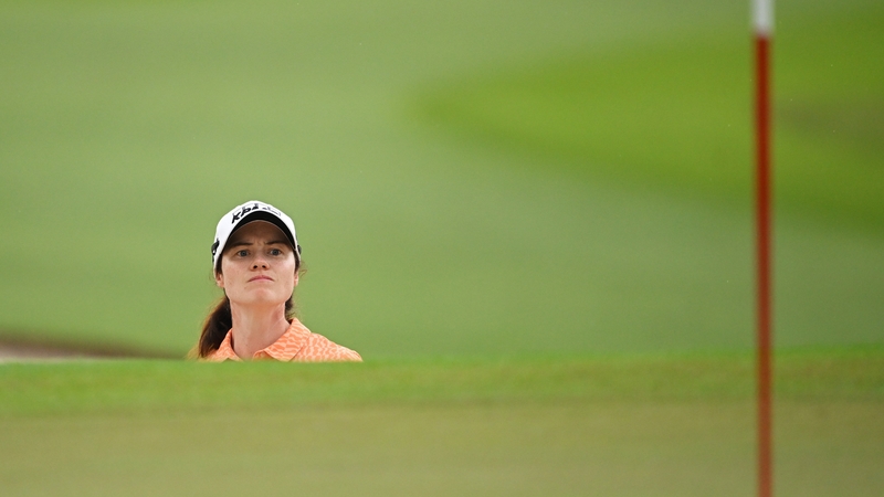 SINGAPORE, SINGAPORE - FEBRUARY 26: Leona Maguire of Ireland looks on after playing a shot from a bunker on the 13th hole during Day One of the HSBC Women's World Championship 2026 at Sentosa Golf Club on February 26, 2026 in Singapore, Singapore. (Photo